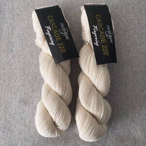 NWT Cascade 220 Fingering Colour 8010 Natural Lot of 2
